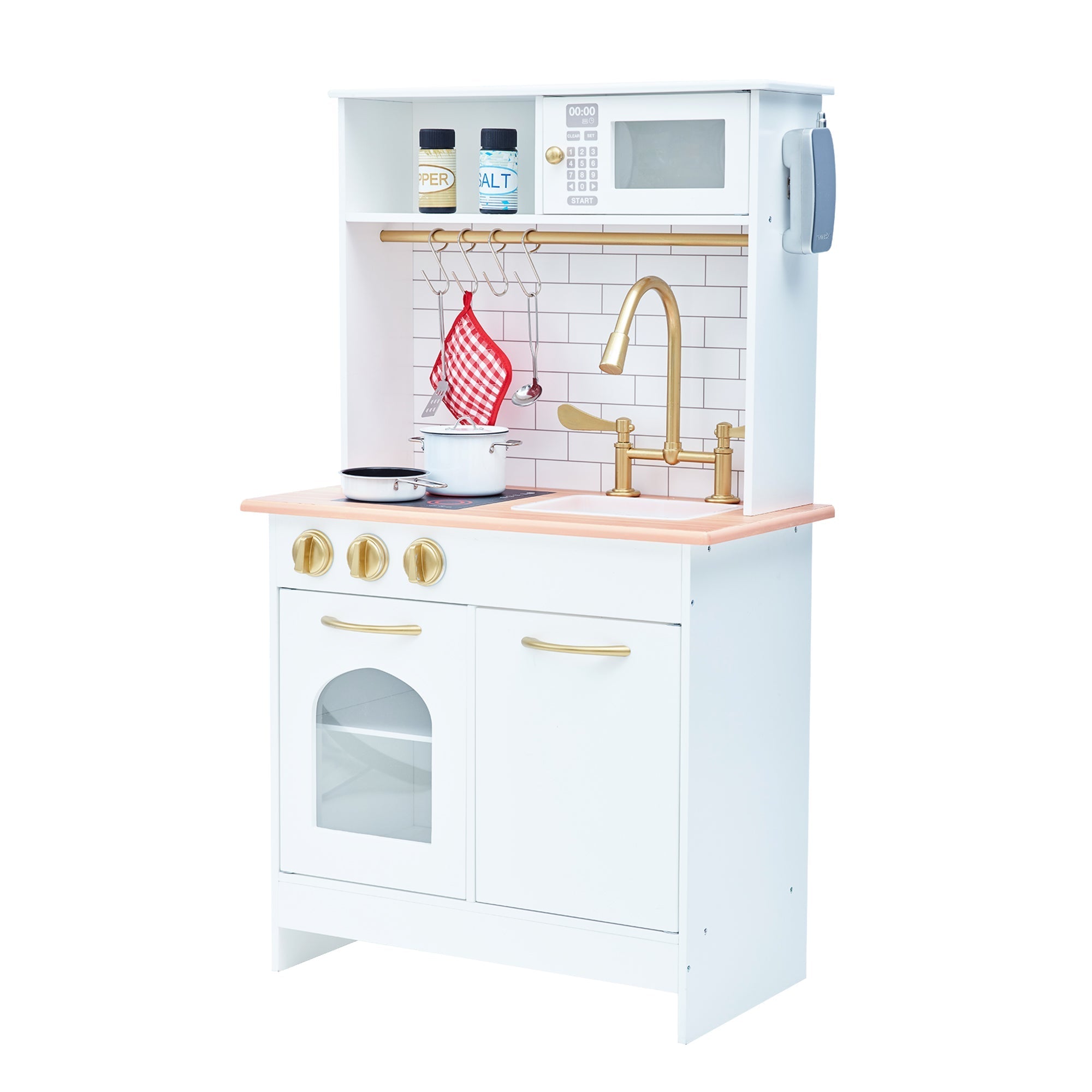  Teamson Kids Teamson Kids - Little Chef Boston Modern Play Kitchen - White / Wood - Bonton