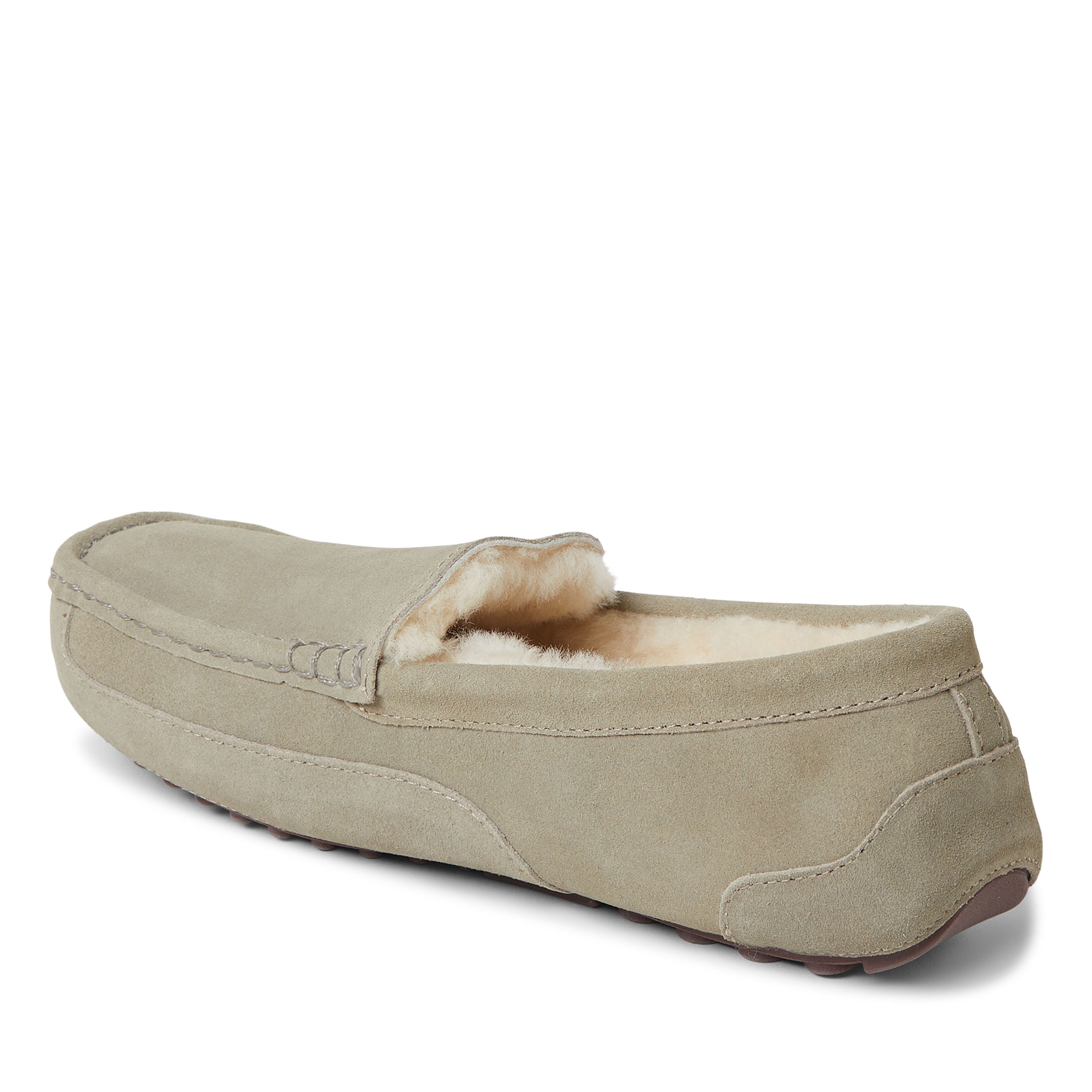  Dearfoams Fireside by Men's Melbourne Shearling Indoor/Outdoor Moccasin Slipper - Brown - Bonton