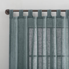 Burlap Weave Linen Blend Tab Top Curtain