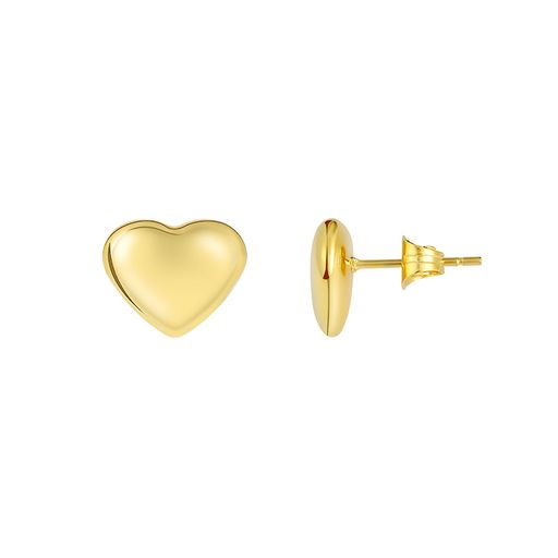  Gemesis Jewels by Edforce Heart Shaped Stud Earrings - Silver - Bonton