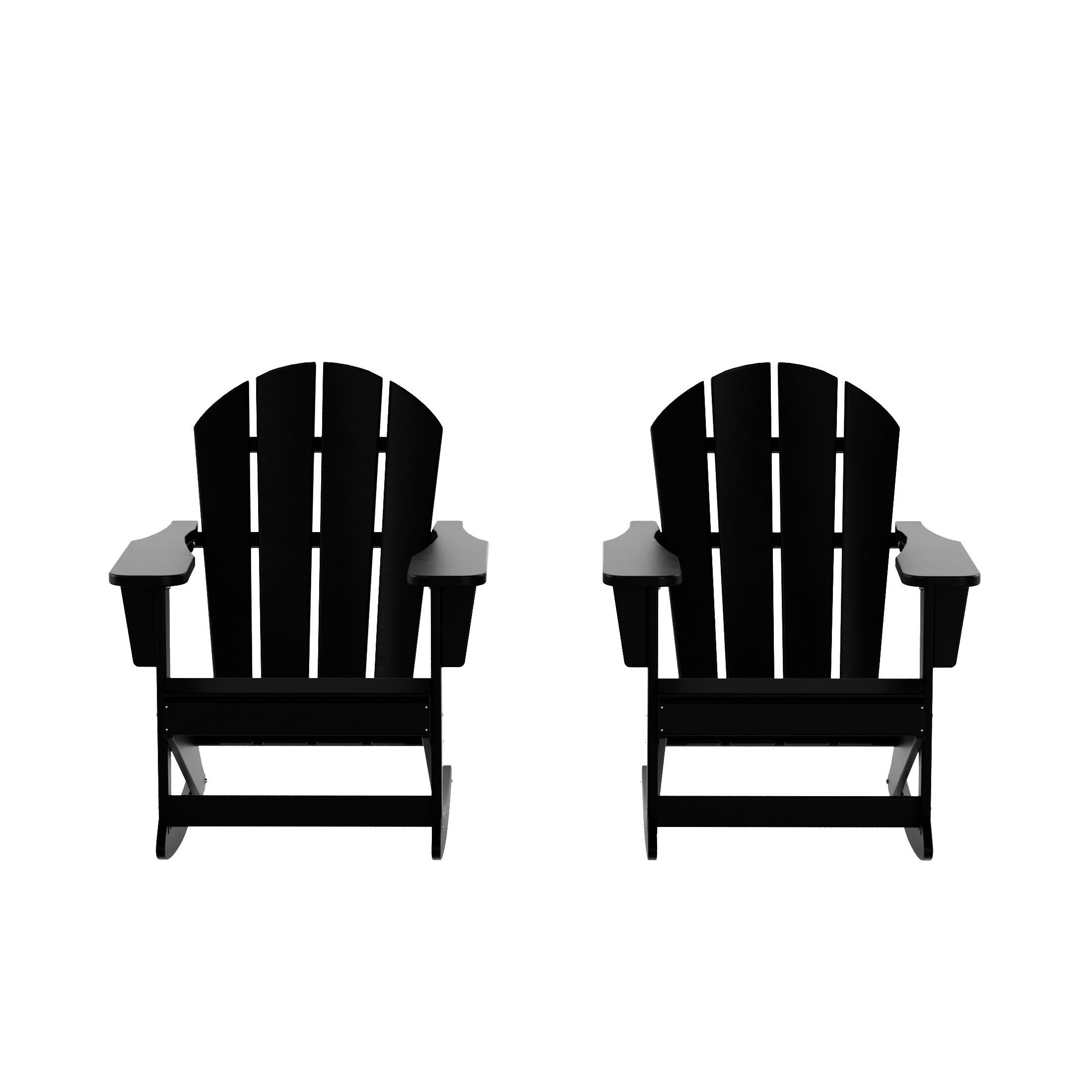  Westin Furniture Outdoor Patio Porch Rocking Adirondack Chair, Set of 2 - Black - Bonton