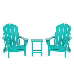 3-Piece Outdoor Patio Adirondack Conversation Seating Set