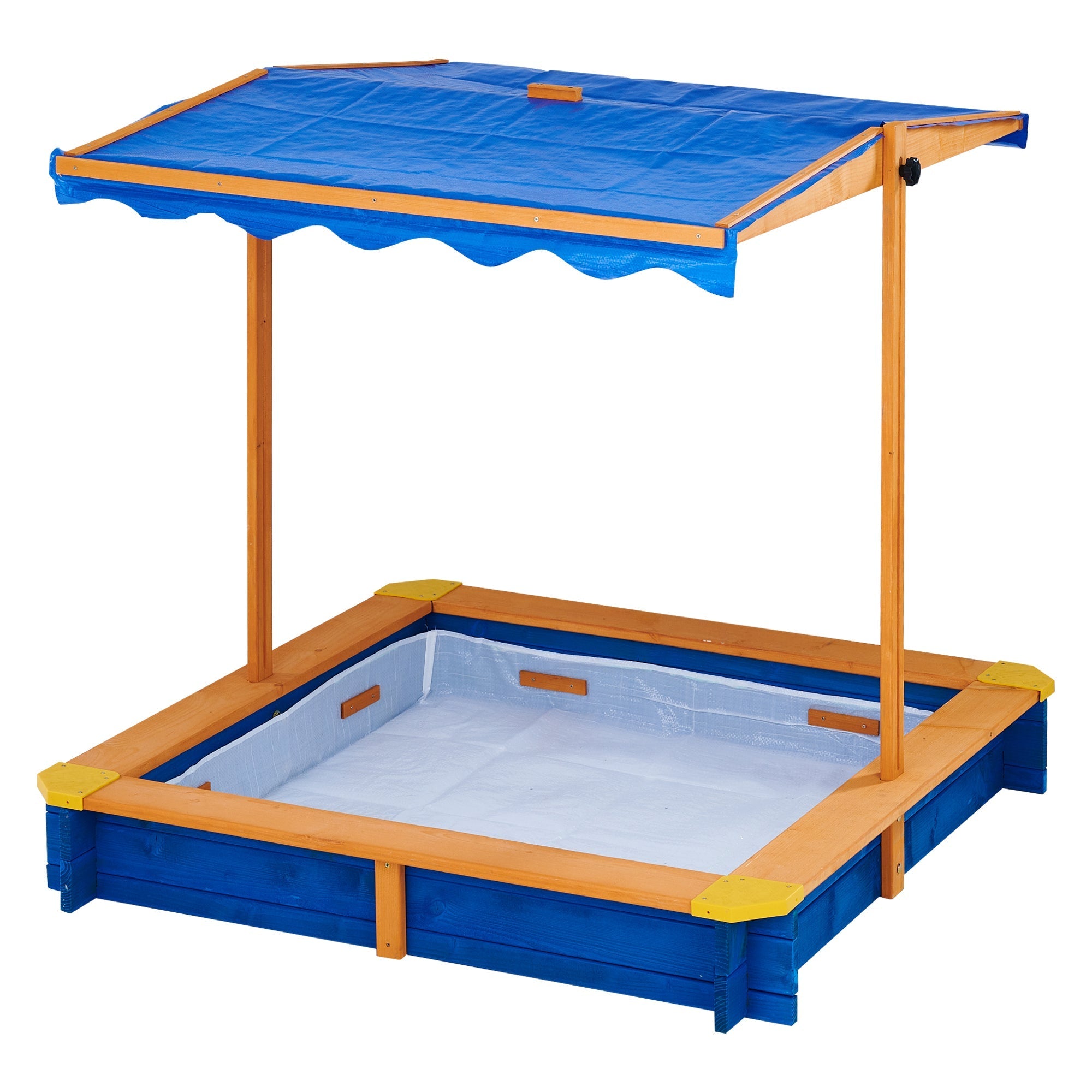  Teamson Kids Teamson Kids - Outdoor Summer Sand Box - Wood / Blue - Bonton