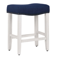 24" Upholstered Saddle Seat Counter Stool