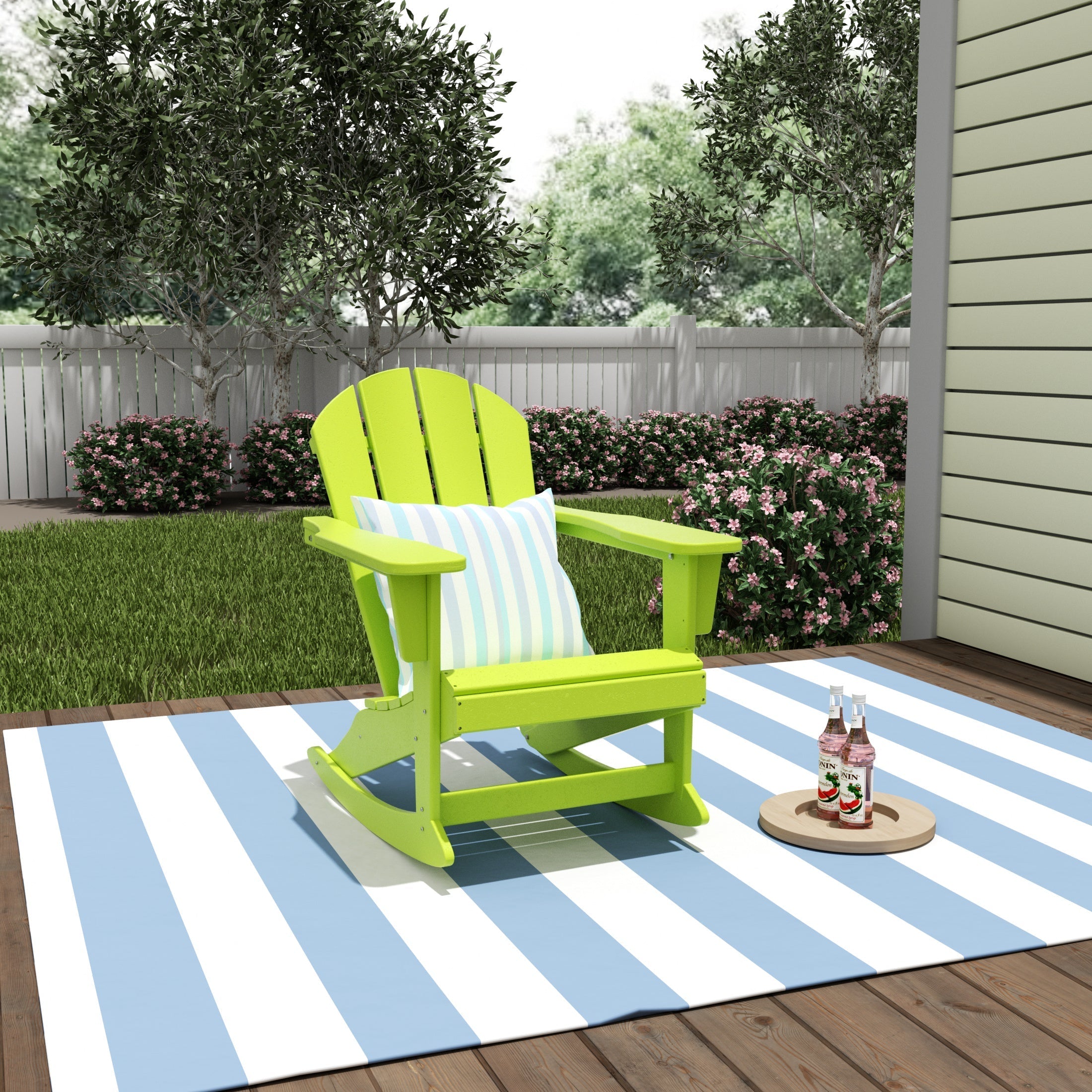  Westin Furniture Classic Porch Outdoor Patio Rocking Adirondack Chair - Weathered Wood - Bonton