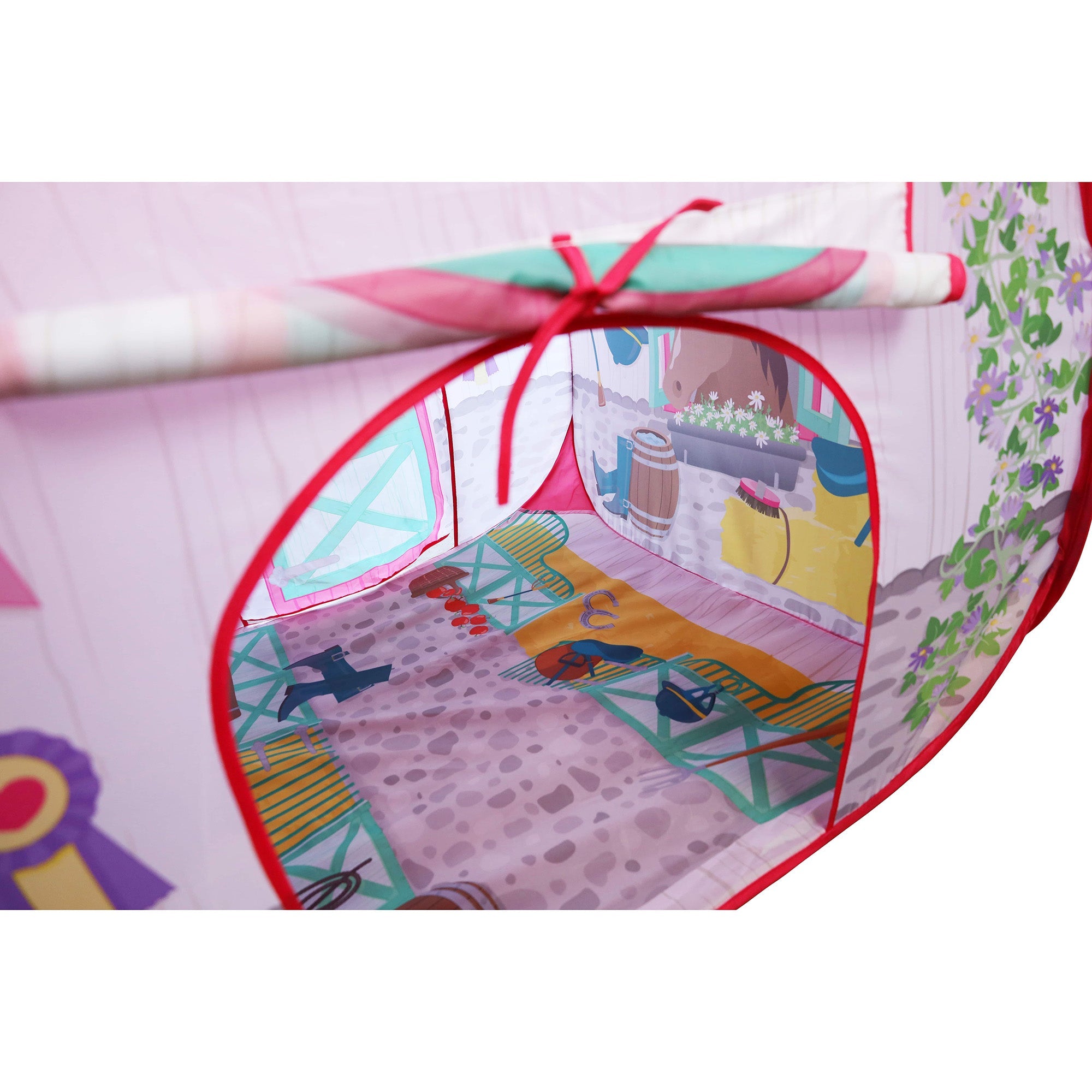  Fun2Give Pop It Up: Horse Stable - Pop-Up Playtent - Fun2Give Indoor Playhouse, Front & Back Doors, Spacious Interior, Pretend Play, Toddlers & Kids Ages 3+ - Multi - Bonton