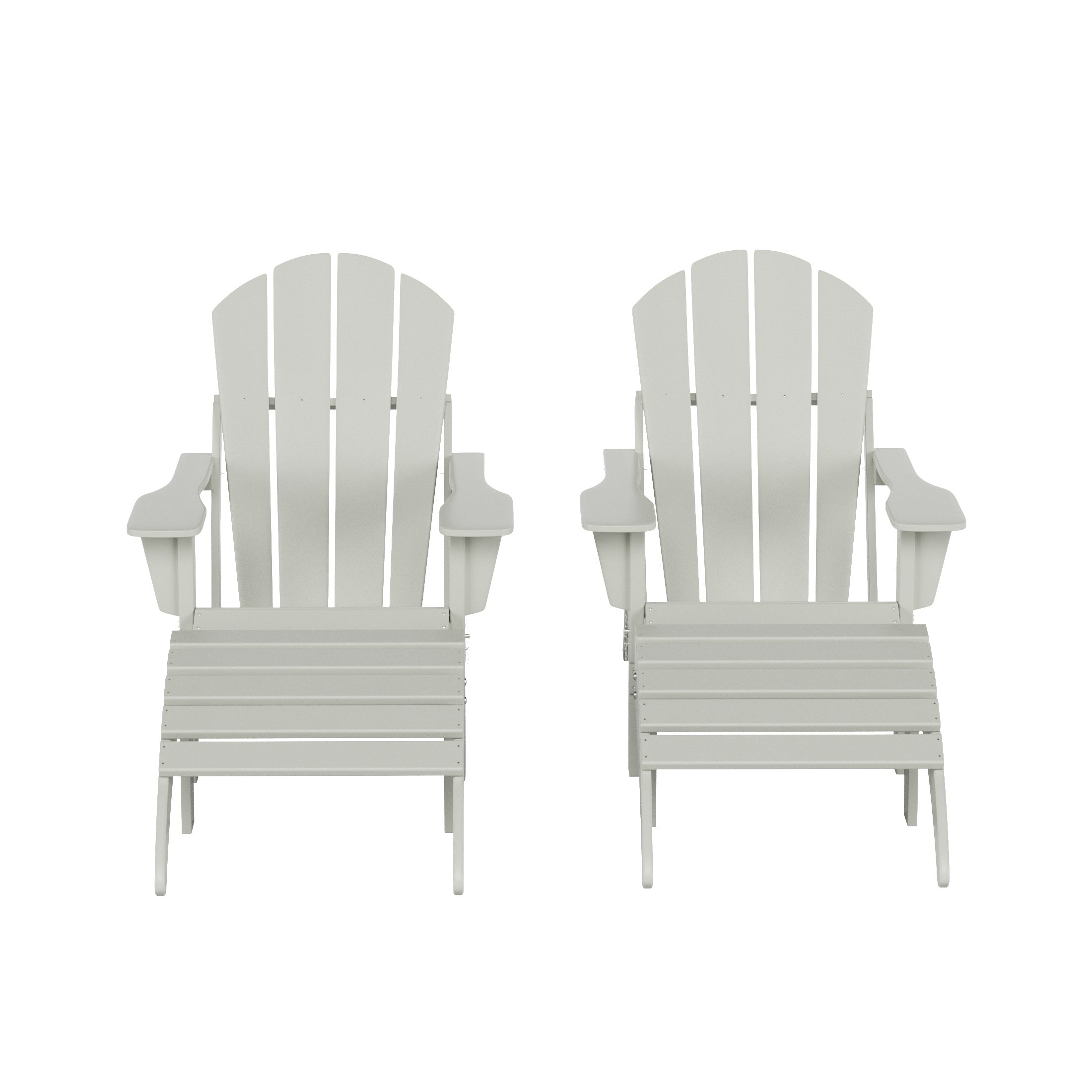  Westin Furniture 4-Piece Adirondack Conversation Chair with Footrest Ottoman Set - Teak - Bonton