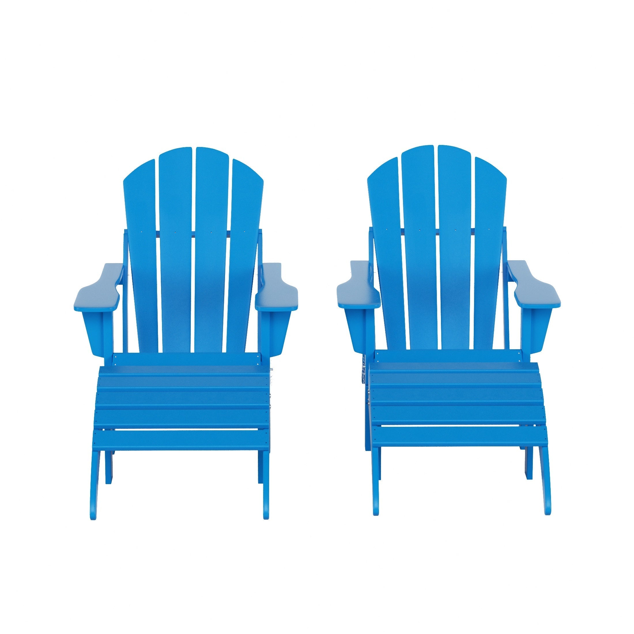  Westin Furniture 4-Piece Adirondack Conversation Chair with Footrest Ottoman Set - Pacific Blue - Bonton