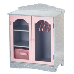 Olivia's Little World - Polka Dots Princess 18" Doll Fancy Closet with 3 Hangers