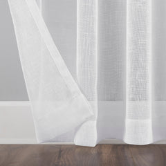 Burlap Weave Linen Blend Tab Top Curtain