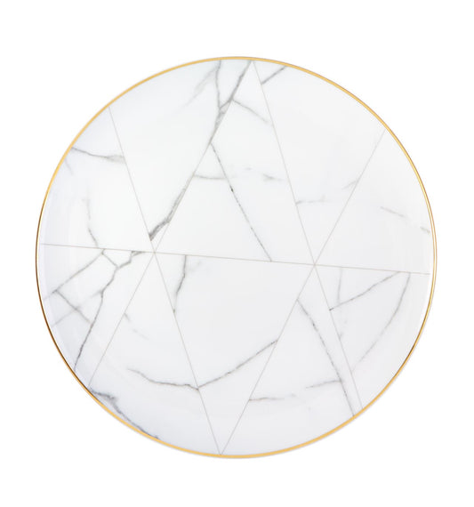 Carrara White Marble Charger Plates Set of 2