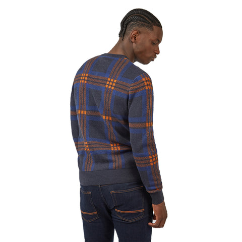 Jacquard Check Crew Neck Sweater