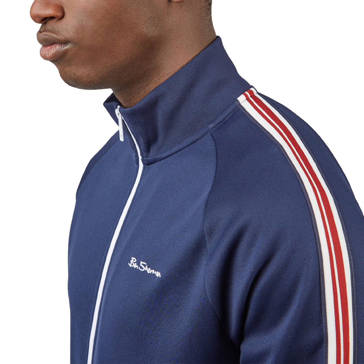  Ben Sherman House Taped Track Jacket with Embroidered Logo - Marine - Bonton