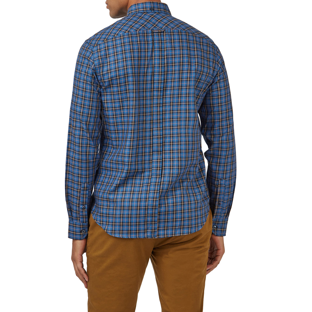  Ben Sherman House Tartan Buttondown Shirt with Long Sleeves - Cobalt - Bonton