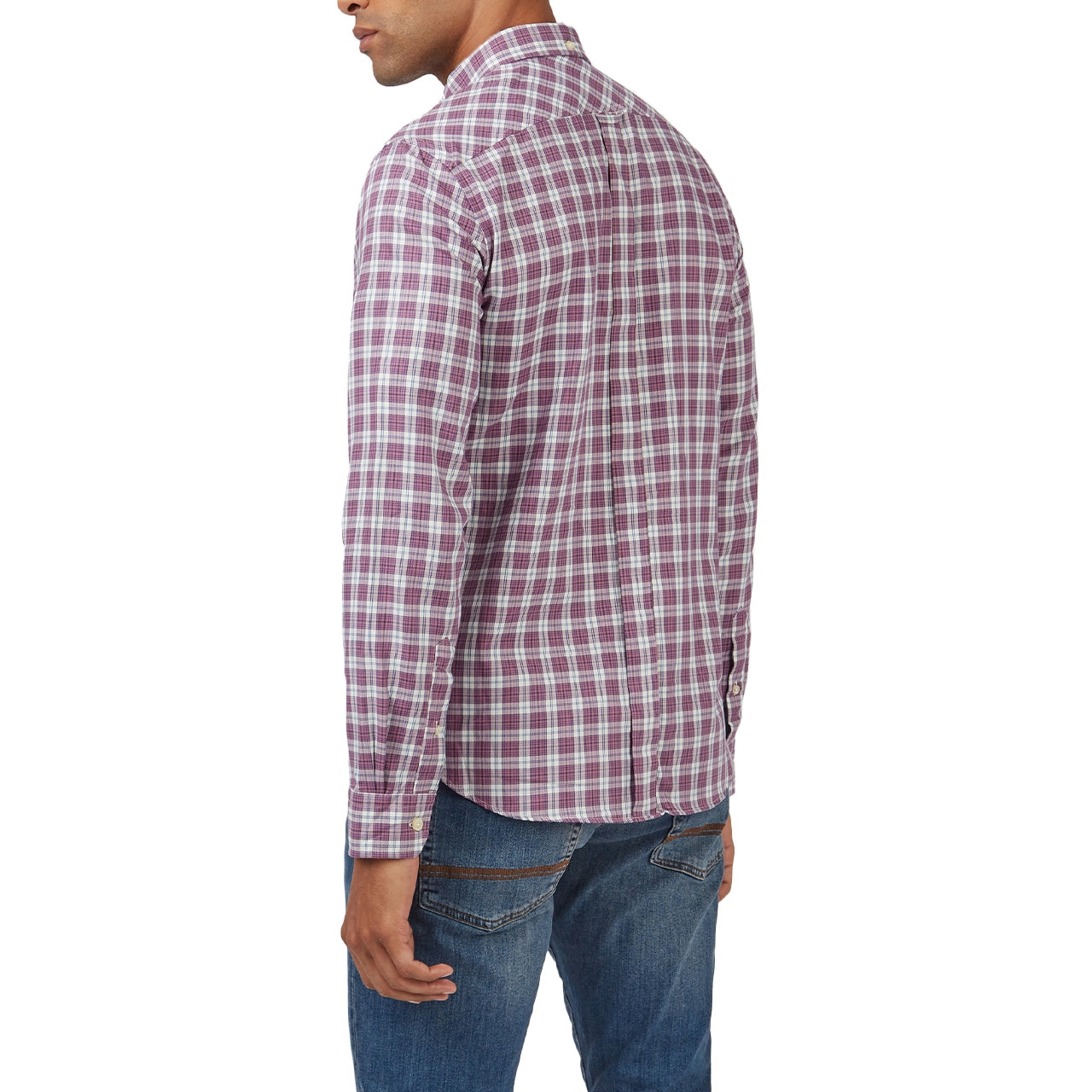  Ben Sherman House Tartan Buttondown Shirt with Long Sleeves - Cobalt - Bonton