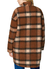 Simple Plaid Cocoon Coat