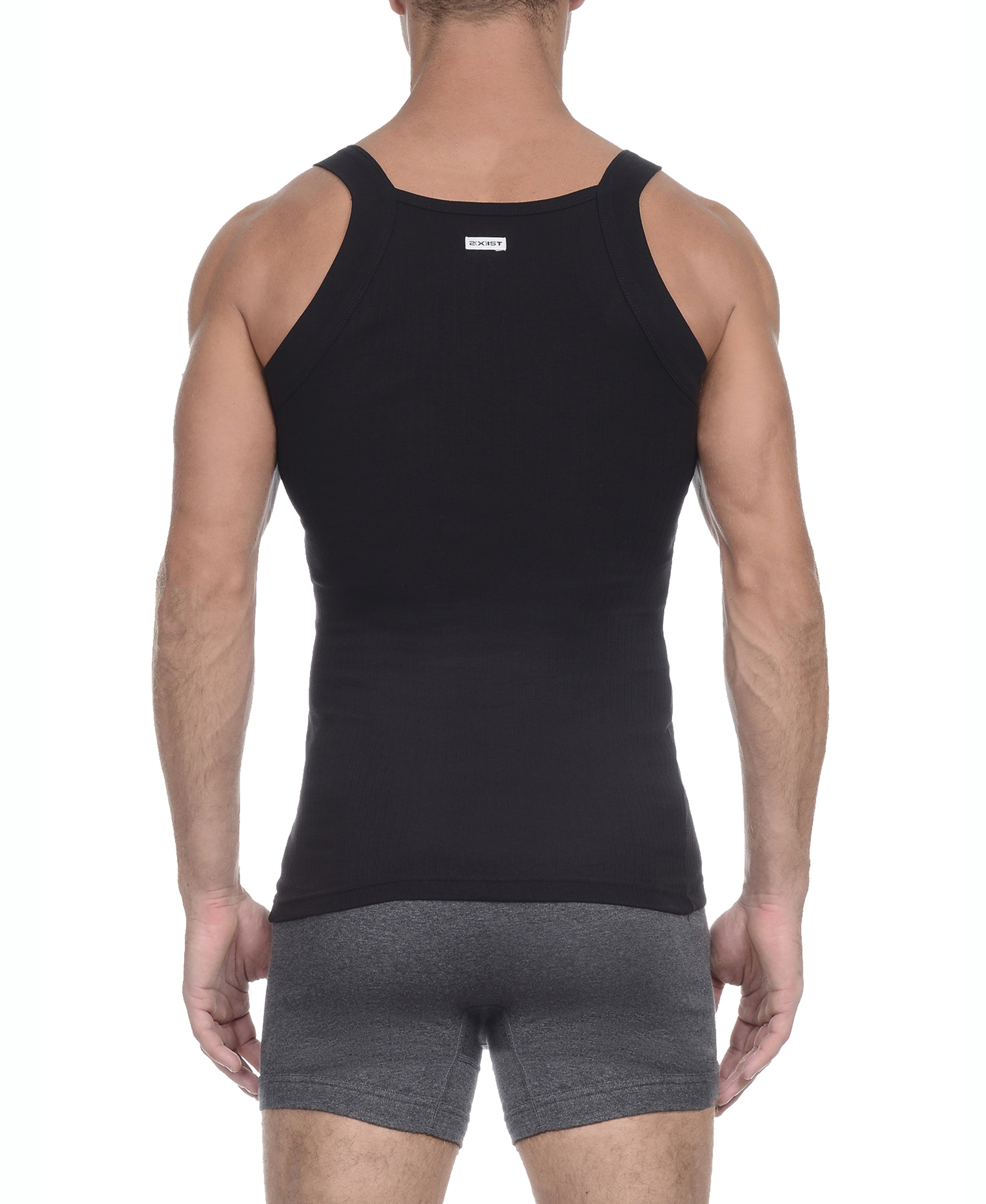  2xist 2 Packs Square-Cut Tank - Charcoal / Grey Heather - Bonton