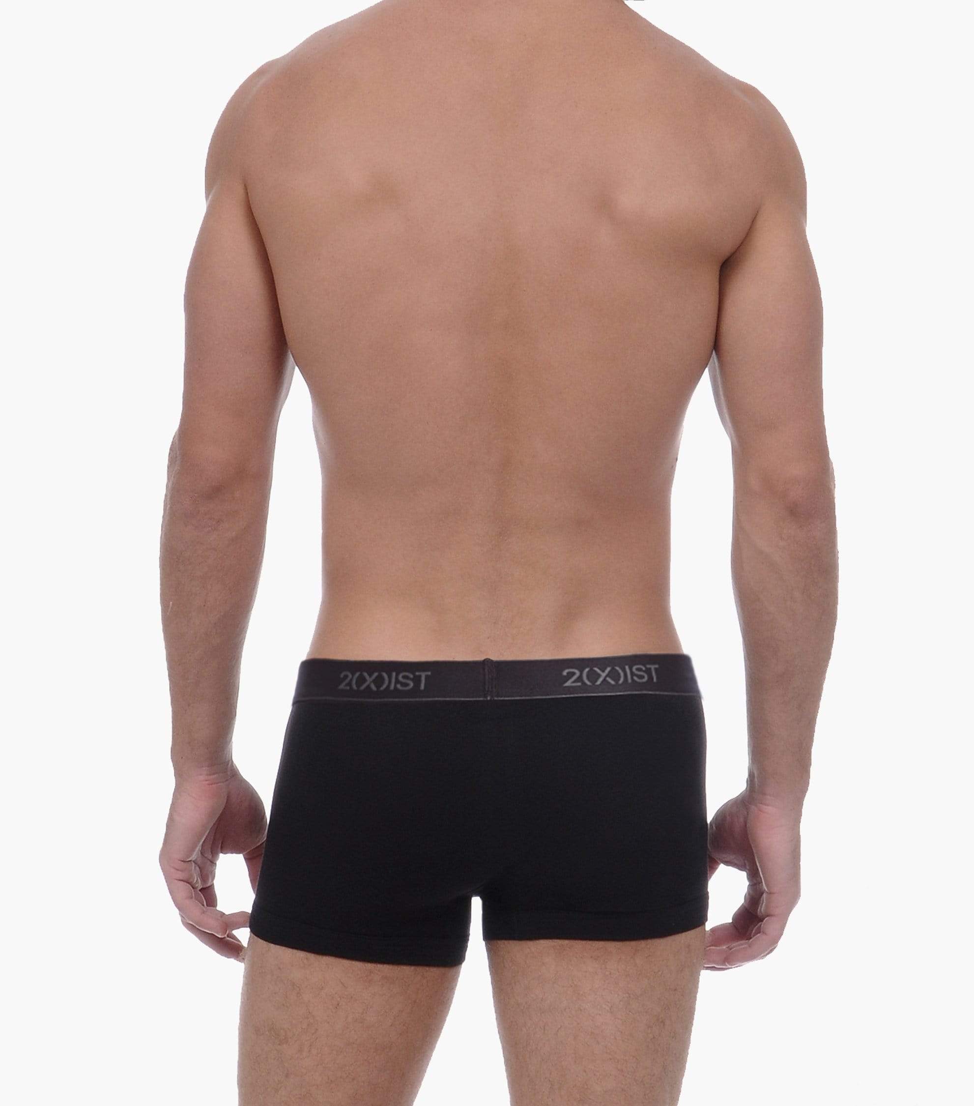  2xist Cotton 3 Packs No Show Trunk - Black / Charcoal Heather / Red - Bonton