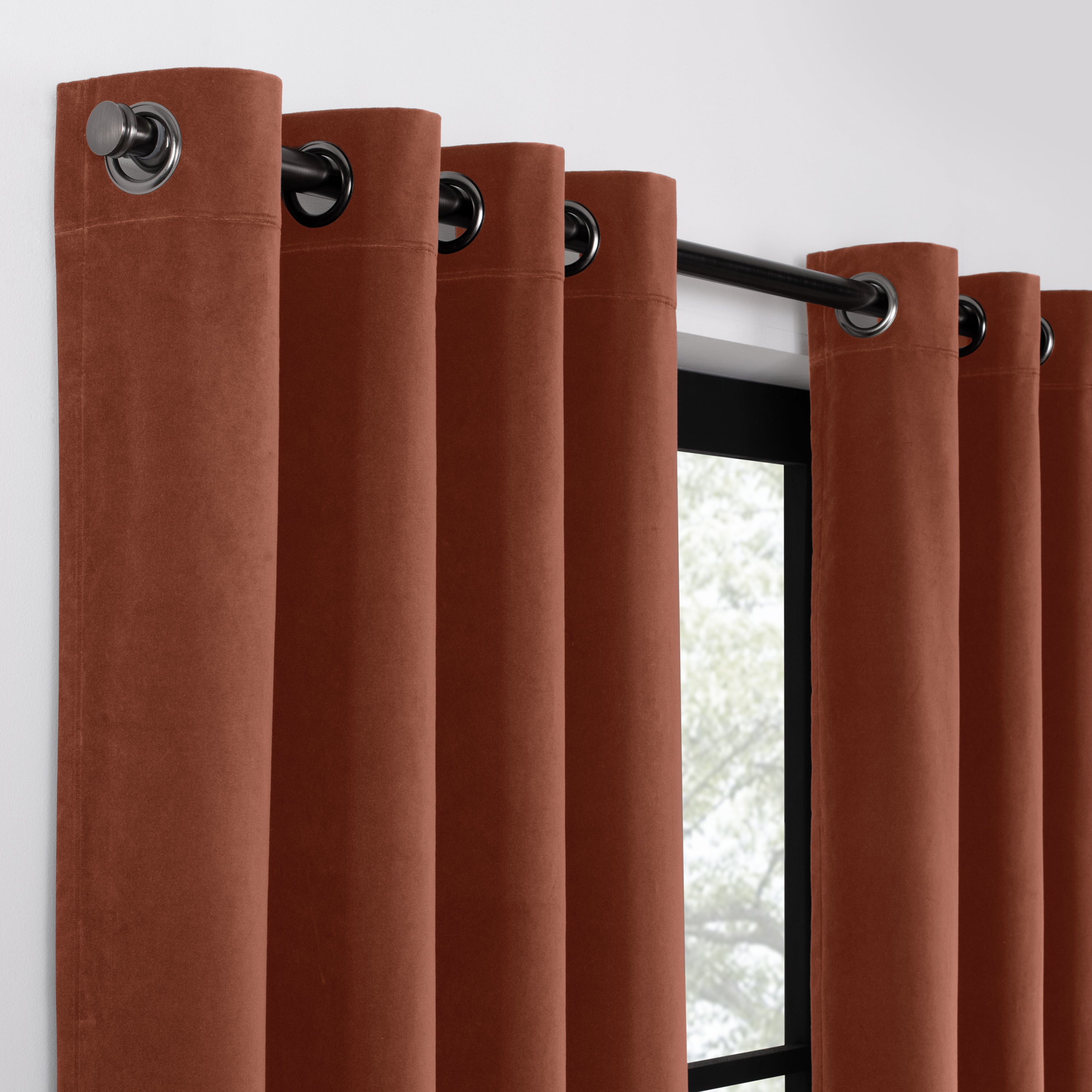  Velvet Blackout Grommet Curtain Panel - Dusty Rose - Bonton