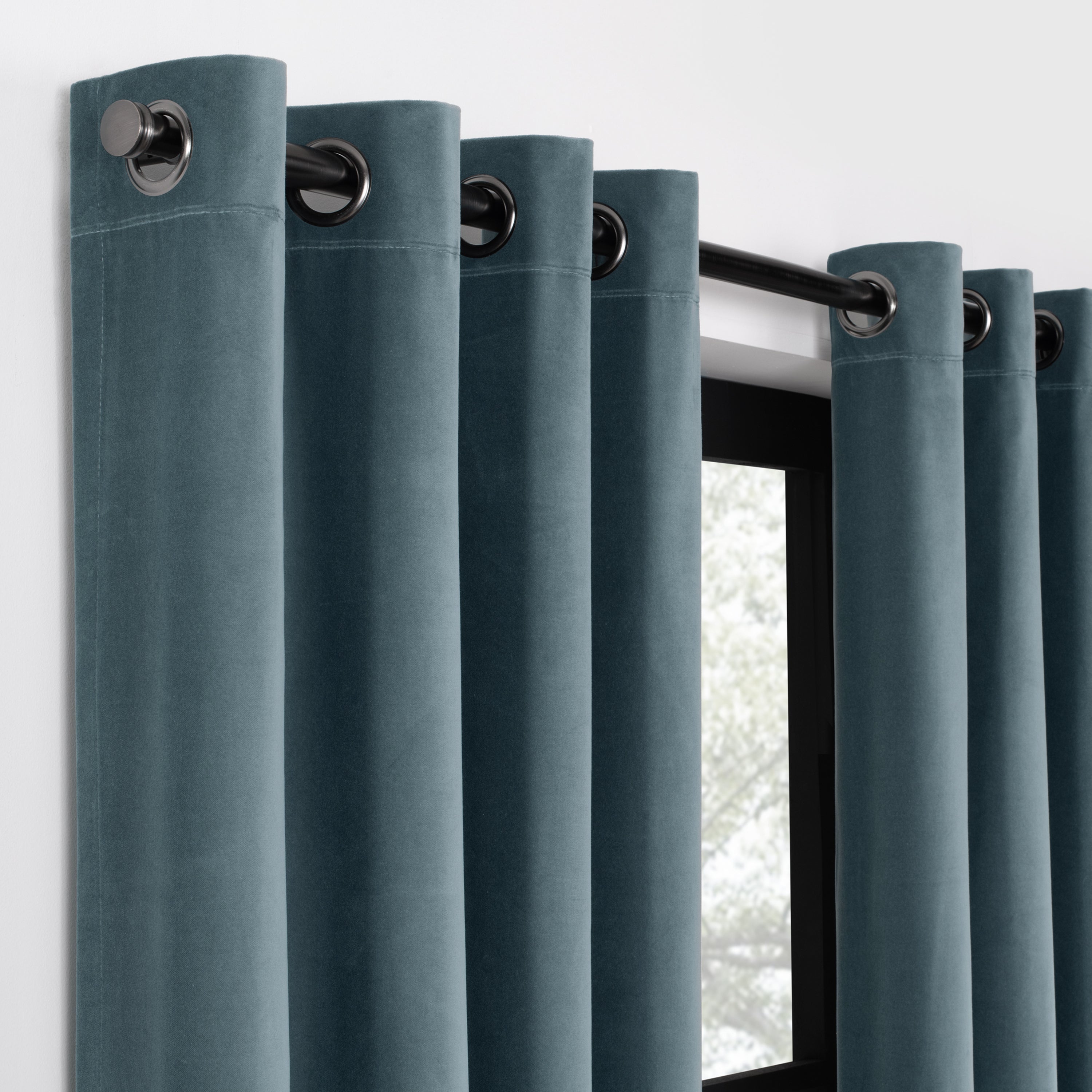  Velvet Blackout Grommet Curtain Panel - Port - Bonton