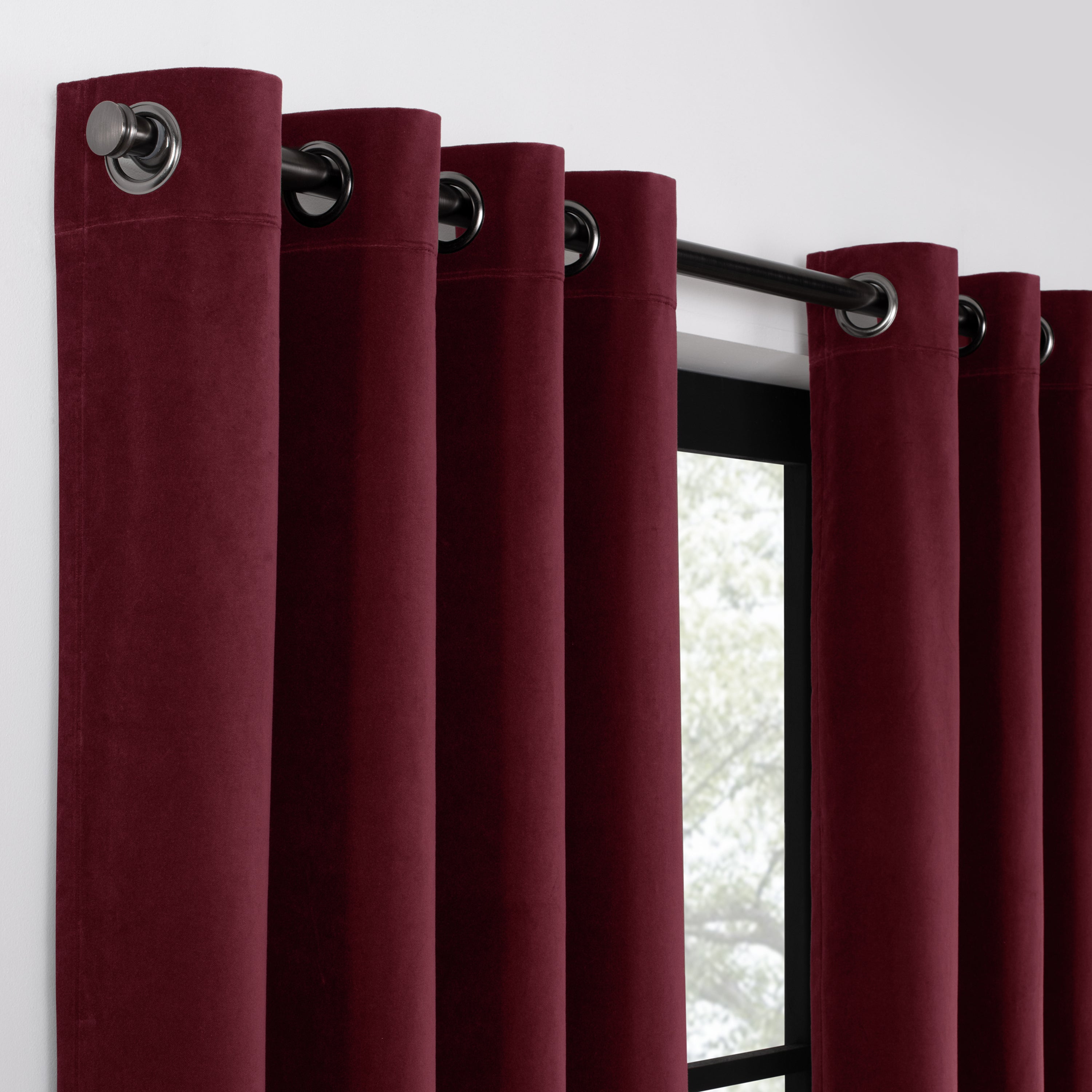  Velvet Blackout Grommet Curtain Panel - Dusty Rose - Bonton