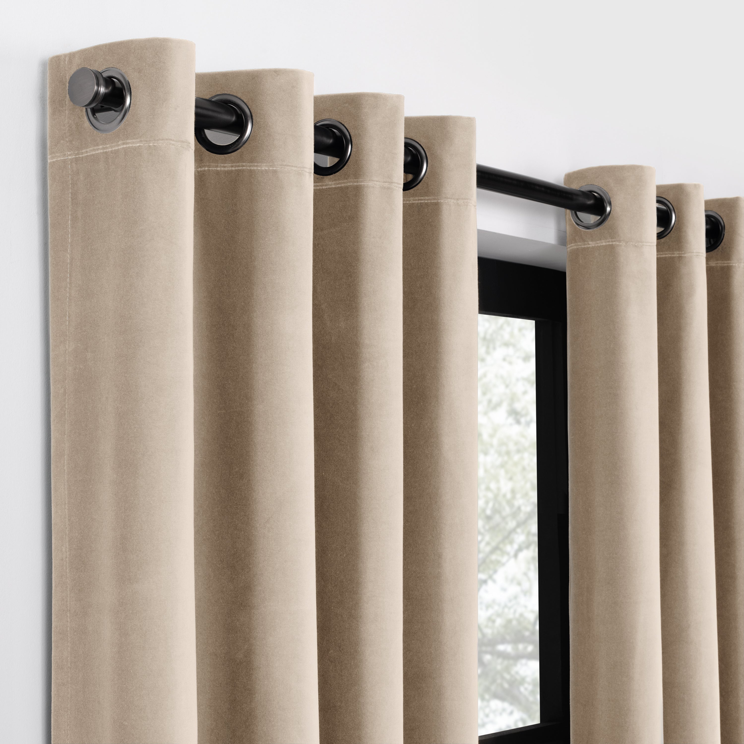  Velvet Blackout Grommet Curtain Panel - Port - Bonton