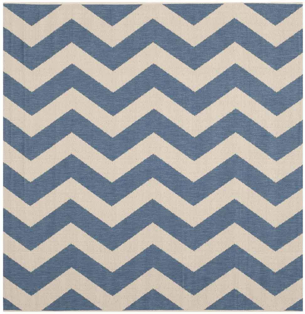  Safavieh Courtyard 6245 Indoor / Outdoor Rug - Blue / Beige - Bonton