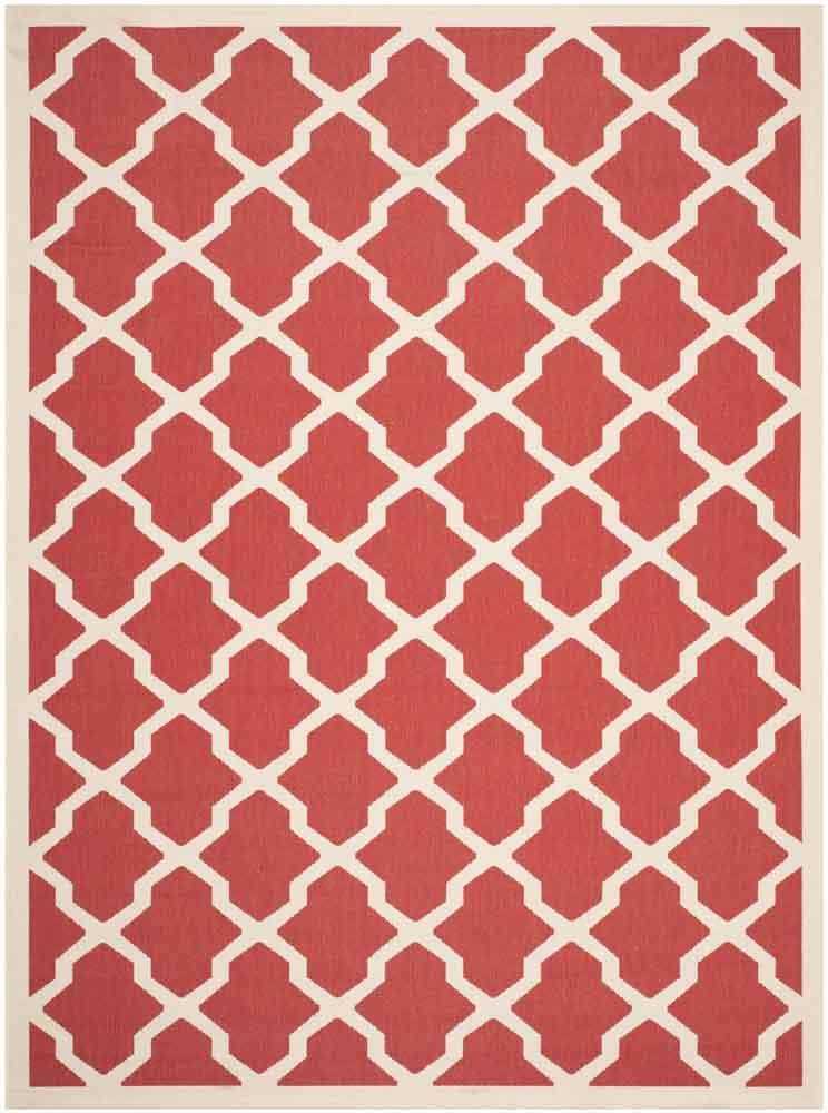  Safavieh Courtyard 6903 Indoor / Outdoor Rug - Red / Bone - Bonton