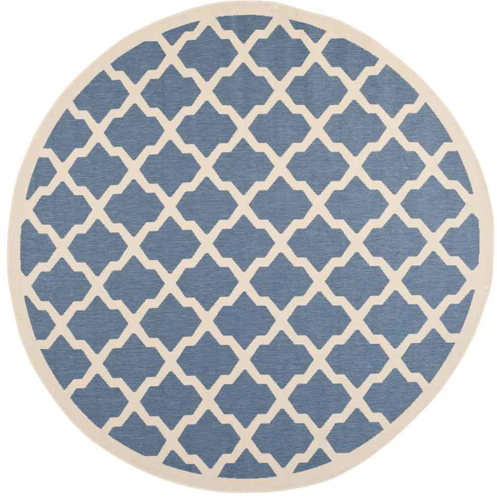  Safavieh Courtyard 6903 Indoor / Outdoor Rug - Blue / Beige - Bonton