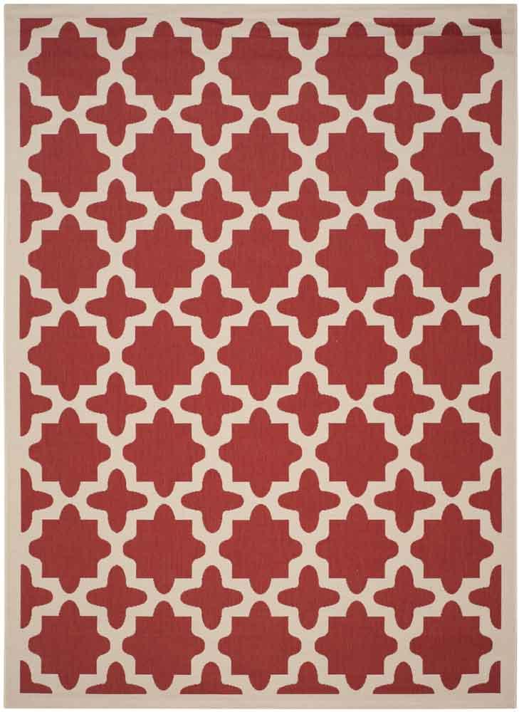  Safavieh Courtyard 6913 Indoor / Outdoor Rug - Red / Bone - Bonton