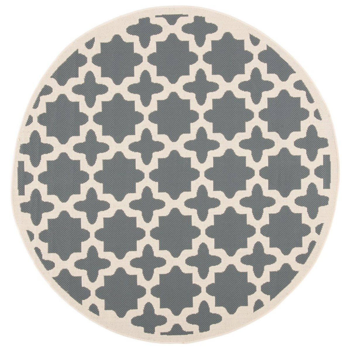  Safavieh Courtyard 6913 Indoor / Outdoor Rug - Anthracite / Beige - Bonton