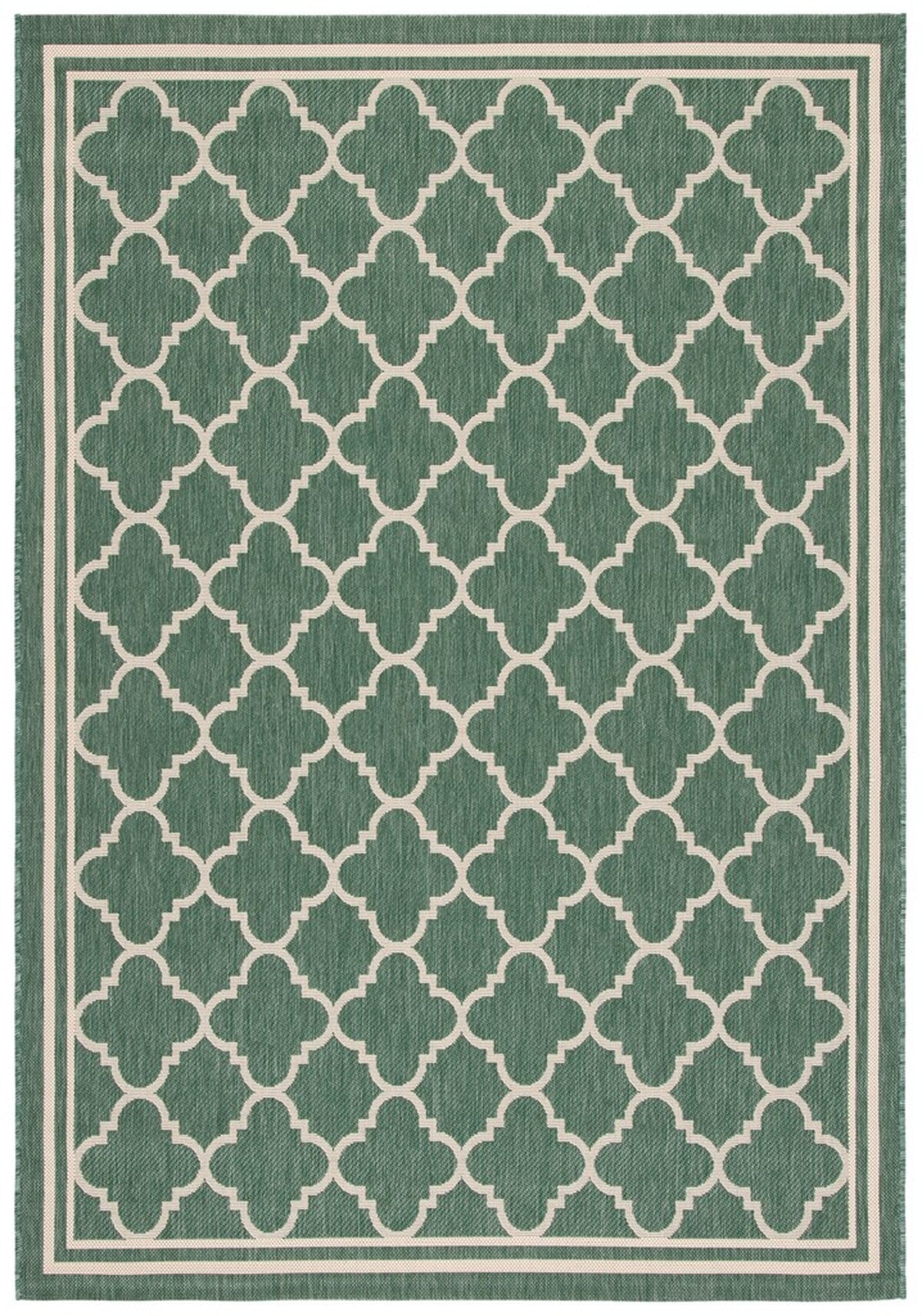  Safavieh Courtyard 6918 Indoor / Outdoor Rug - Dark Green / Beige - Bonton