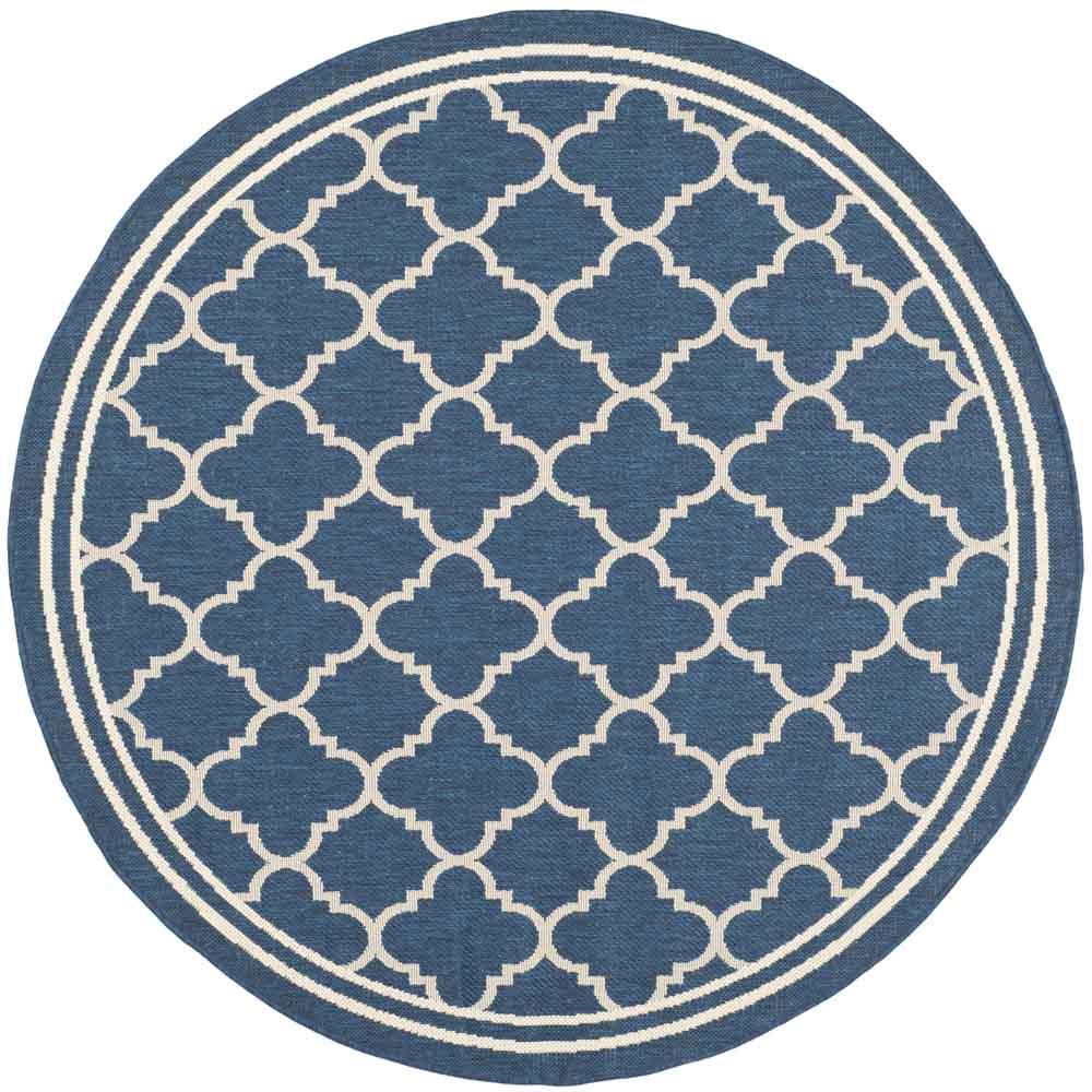  Safavieh Courtyard 6918 Indoor / Outdoor Rug - Navy / Beige - Bonton