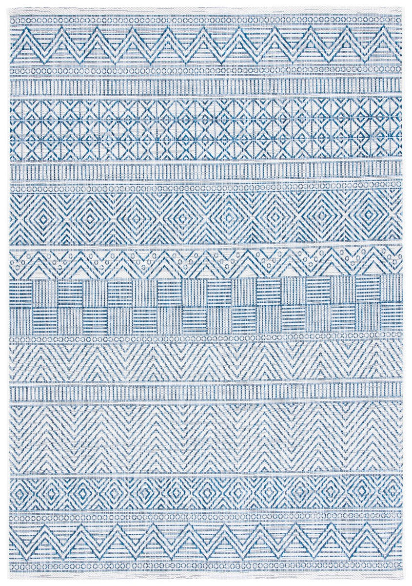  Safavieh Courtyard 8196 Indoor / Outdoor Rug - Ivory / Navy - Bonton