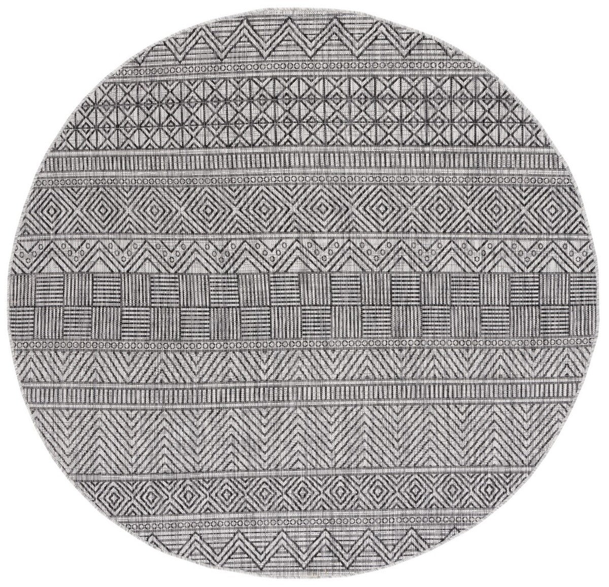  Safavieh Courtyard 8196 Indoor / Outdoor Rug - Black / Grey - Bonton