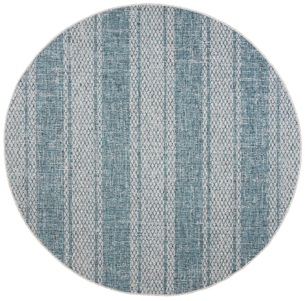  Safavieh Courtyard 8736 Indoor / Outdoor Rug - Light Grey / Teal - Bonton