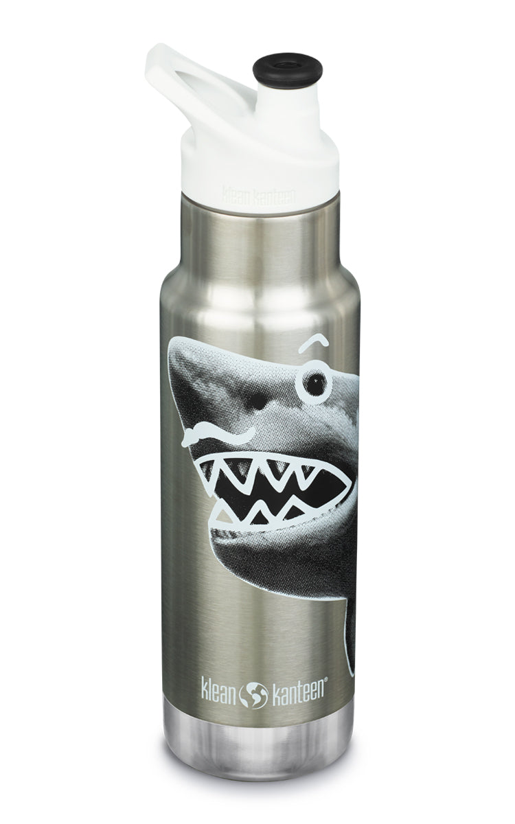  Klean Kanteen Insulated Kid Classic Narrow 12oz Bottle - Mr. Shark - Bonton