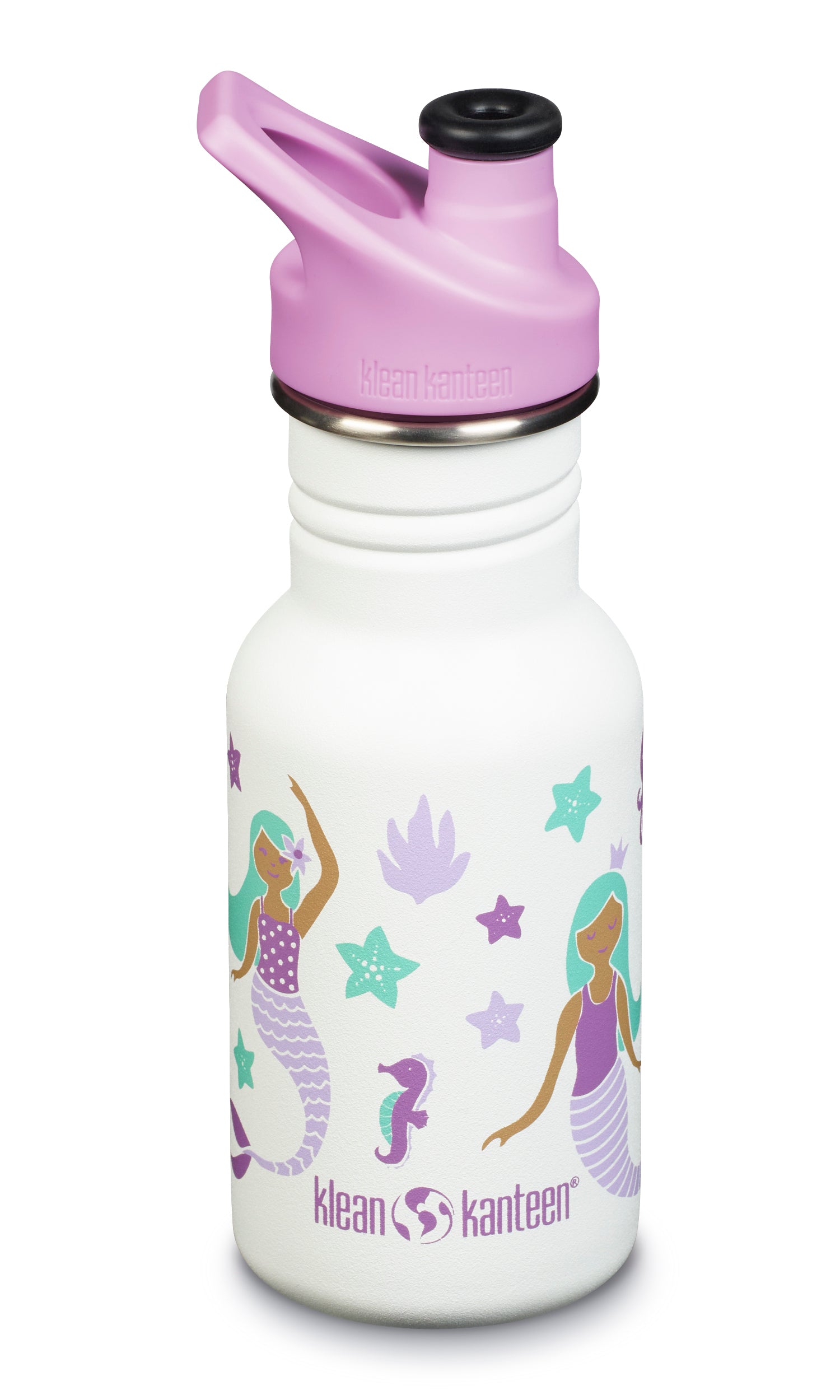  Klean Kanteen Kid Classic Narrow 12oz with Kid Sport Cap - Orchid Hearts (OH) - Bonton