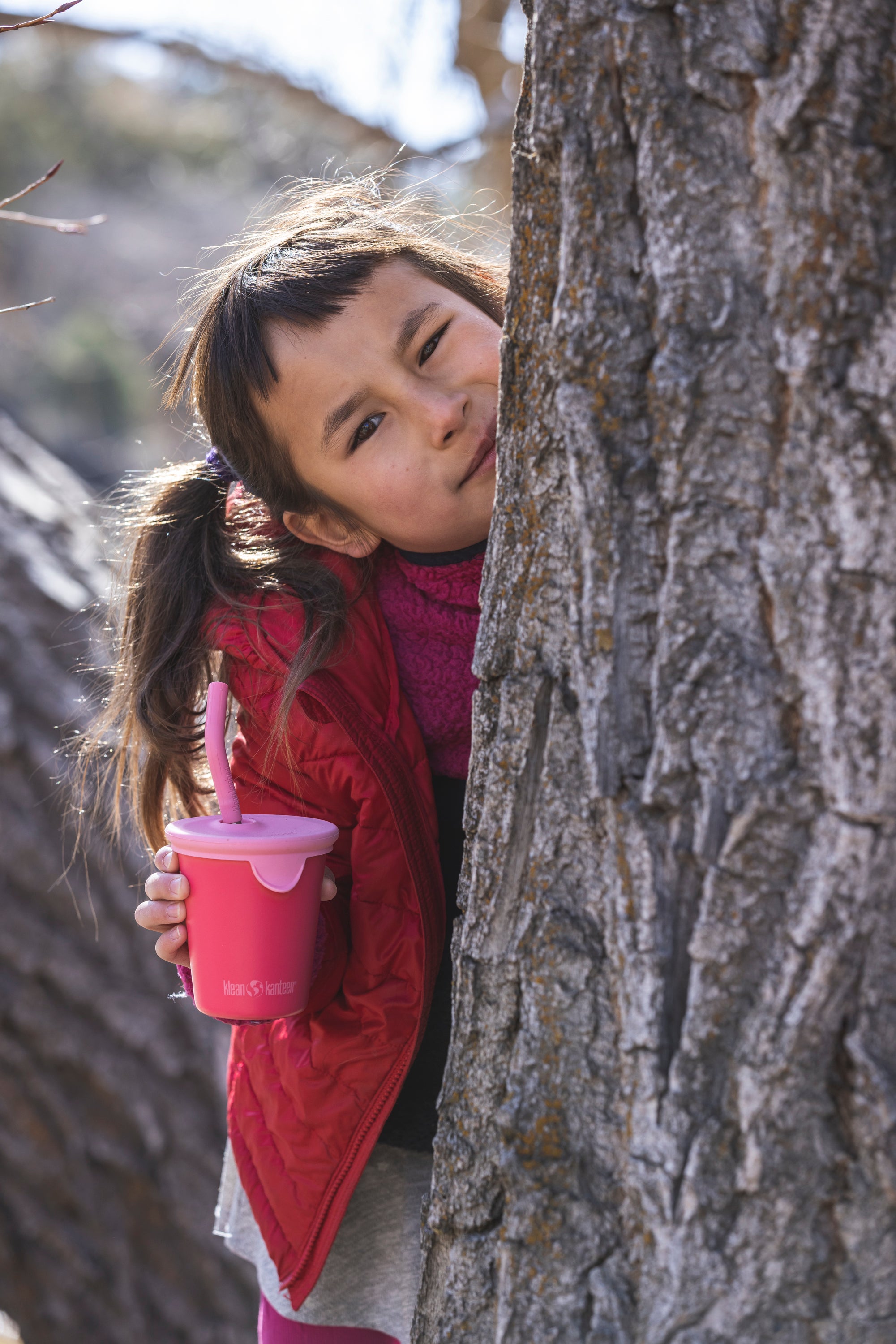  Klean Kanteen Kid Cup 10oz with Kid Straw Lid - Rouge Red (RR) - Bonton