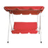  3-Seater Outdoor Patio Swing with Adjustable Canopy - Red - Bonton