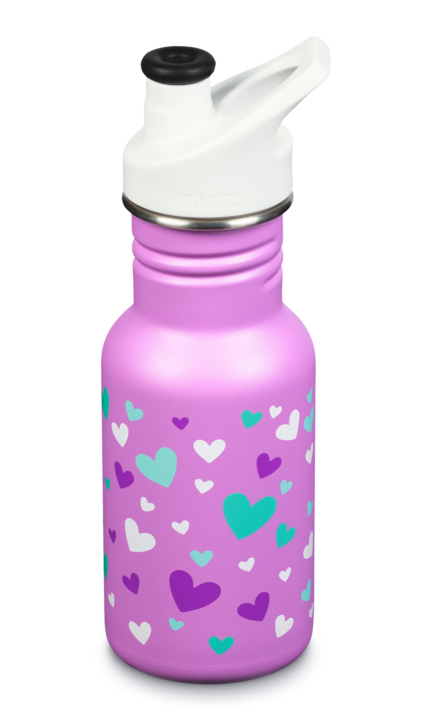  Klean Kanteen Kid Classic Narrow 12oz with Kid Sport Cap - Orchid Hearts (OH) - Bonton