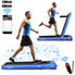  4.75 Horsepower 2 In 1 Folding Treadmill with Remote APP Control - Navy - Bonton