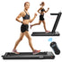  2-in-1 Folding Treadmill 2.25 Horsepower Jogging Machine with  Dual LED Display - Black - Bonton