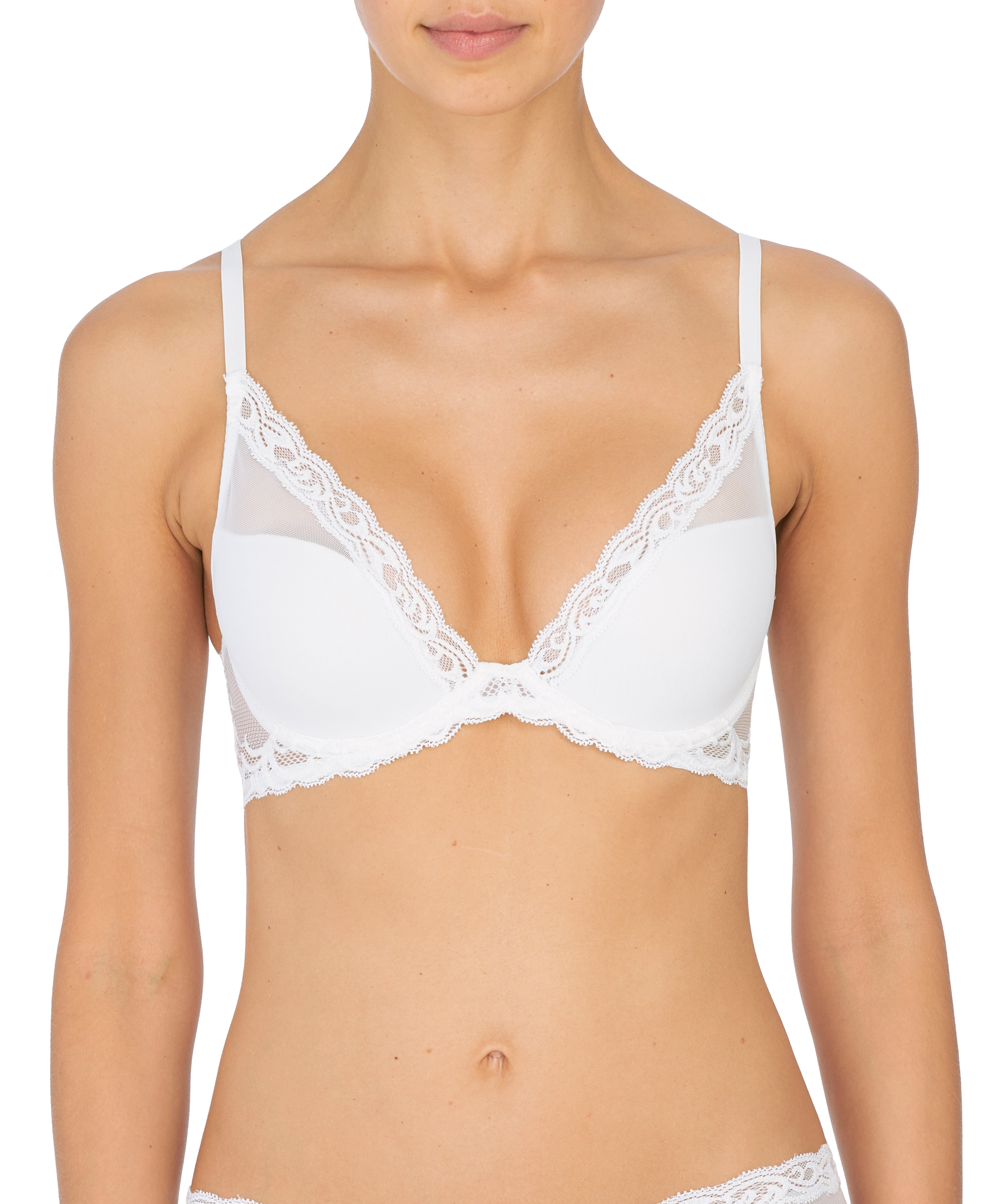  Natori Feathers Contour Plunge - White - Bonton