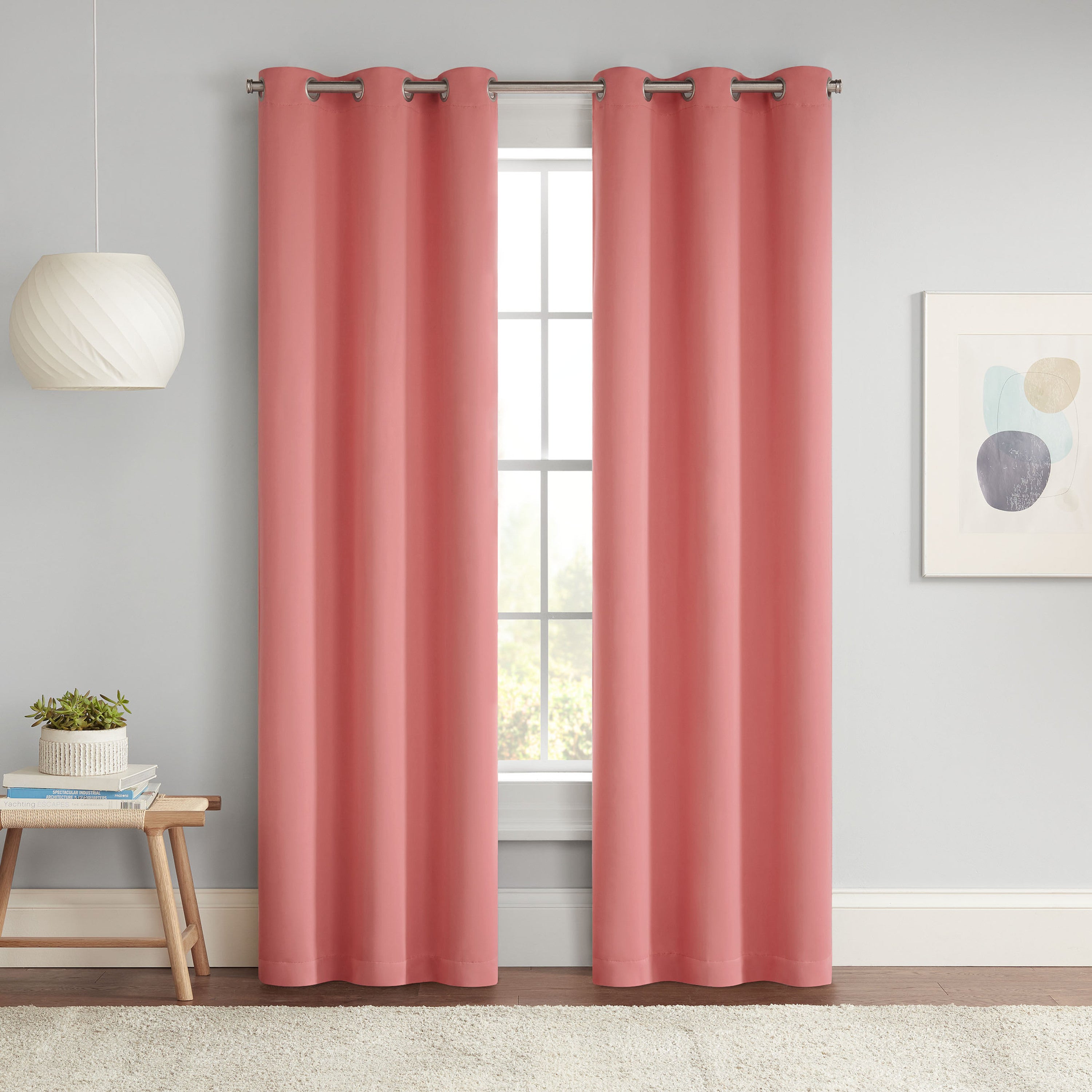  Eclipse Darrell Grommet Curtain Panel - Coral - Bonton