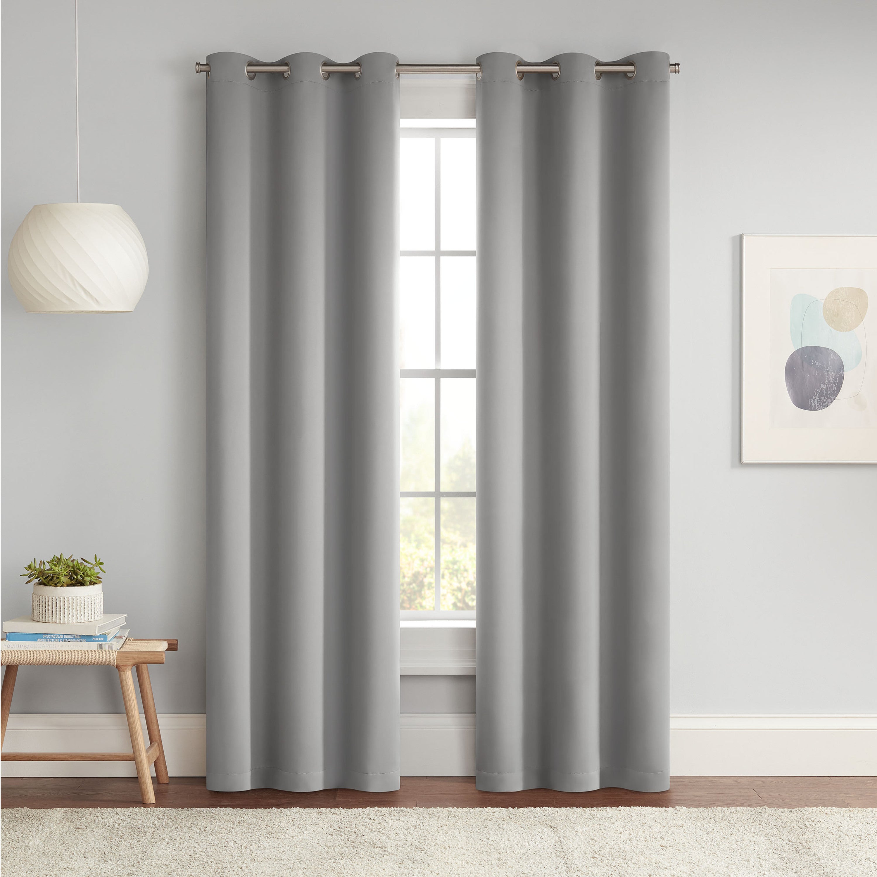  Eclipse Darrell Grommet Curtain Panel - Grey - Bonton