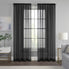  Eclipse Livia Sheer Rod Pocket Curtain Panel - Black - Bonton