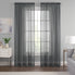  Eclipse Emina Crushed Sheer Voil Rod Pocket Curtain Panel - Grey - Bonton