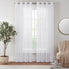  Eclipse Emina Grommet Crushed Sheer Voil Rod Grommet Curtain Panel - White - Bonton