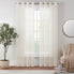  Eclipse Emina Grommet Crushed Sheer Voil Rod Grommet Curtain Panel - Ivory - Bonton